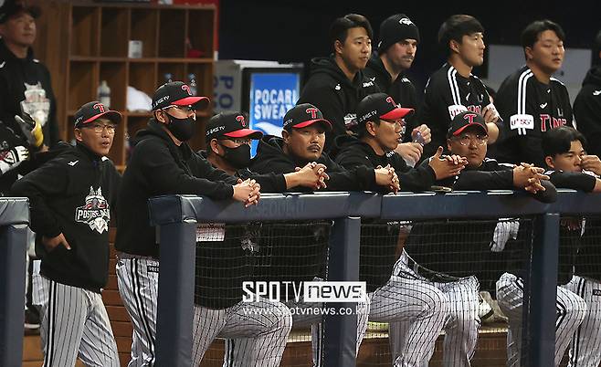 ▲ 플레이오프 4차전 당시 LG 트윈스 선수단. ⓒ곽혜미 기자