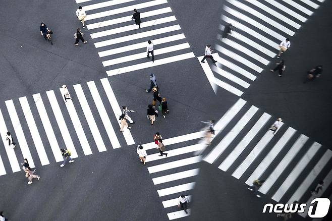 도쿄 시부야 횡단보도. ⓒ AFP=뉴스1 ⓒ News1 정윤영 기자