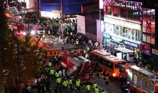 이태원 핼러윈 축제 현장이 통제되고 있다. / 사진=연합뉴스