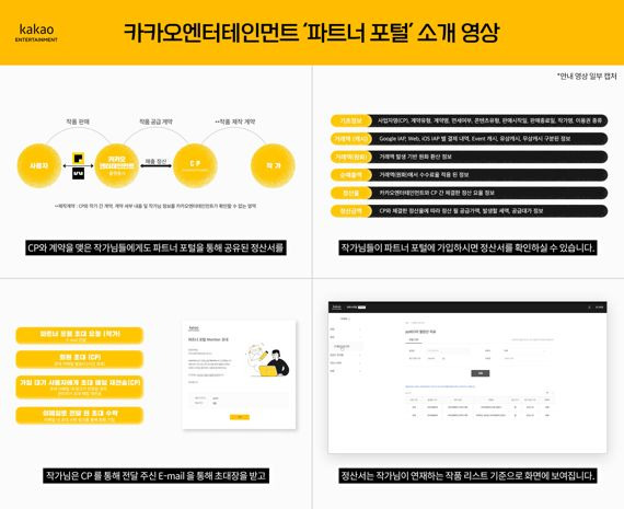 카카오엔터테인먼트의 '파트너 포털' 소개 영상. 카카오엔터테인먼트 제공