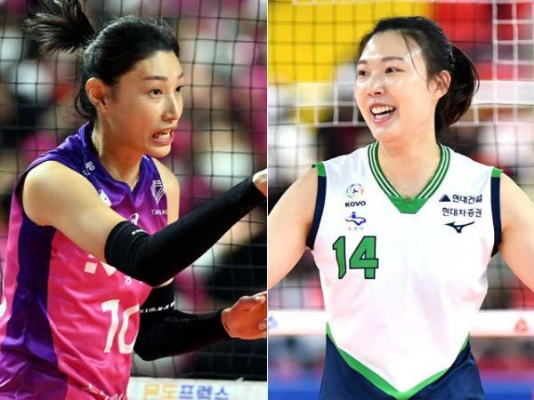 흥국생명 김연경(왼쪽), 현대건설 양효진. 사진 | 스포츠동아DB, KOVO