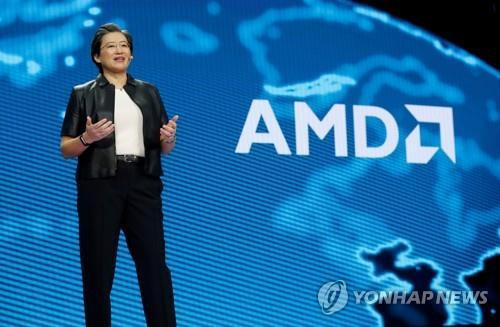 AMD의 로고와 리사 수 CEO [로이터 연합뉴스 자료사진. 재판매 및 DB 금지]