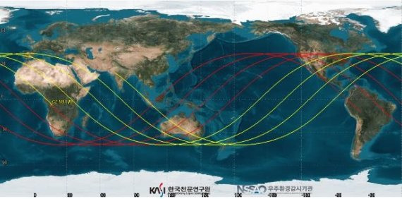 추락 예측 궤도 (분석시점: 2022년 11월 3일 오후 4시, 한국시간)