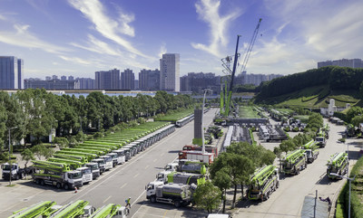 Photo provided by Zoomlion shows its products displayed at ZoomlionLugu Industry Park located in Changsha, central China's Hunan Province. (PRNewsfoto/Xinhua Silk Road)