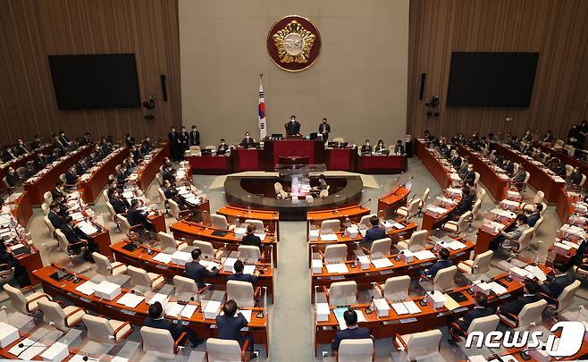 우원식 예산결산특별위원장이 29일 서울 여의도 국회에서 열린 예산결산특별위원회를 주재하고 있다. (공동취재) 2022.8.29/뉴스1 ⓒ News1 이재명 기자