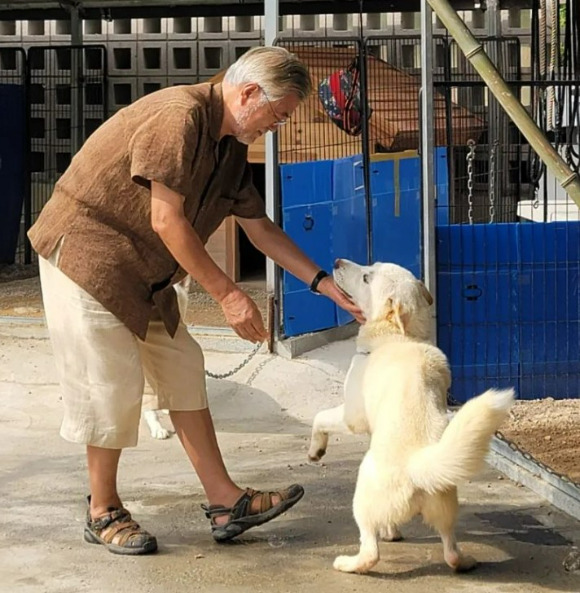 문재인 전 대통령이 퇴임 후 경남 평산마을 사저에서 풍산개와 시간을 보내고 있다.  [사진=문재인 전 대통령 SNS ]