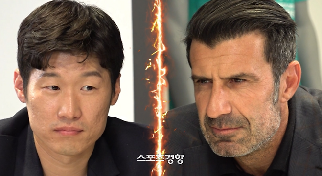 박지성(왼쪽)과 루이스 피구가 약 20년 만에 감독으로 ‘골때녀’에서 재회한다. SBS 제공