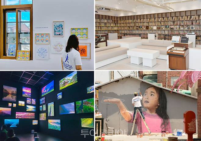 (왼쪽부터 시계방향으로) 다미담예술구, LP음악충전소, 해동문화예술촌, 딜라이트 담양).