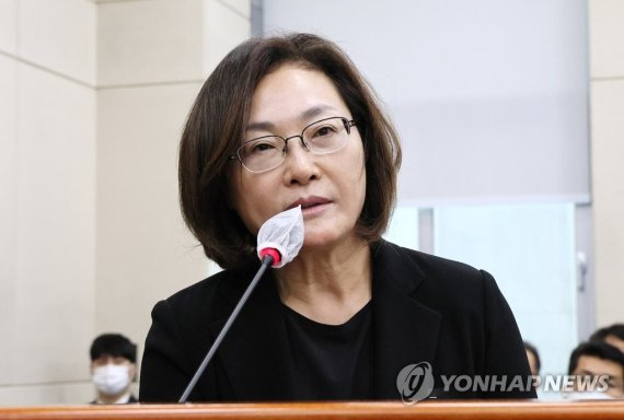 박희영 용산구청장이 7일 오후 국회에서 열린 행정안전위원회 전체회의에서 현안 질의에 답변하고 있다./사진=연합뉴스