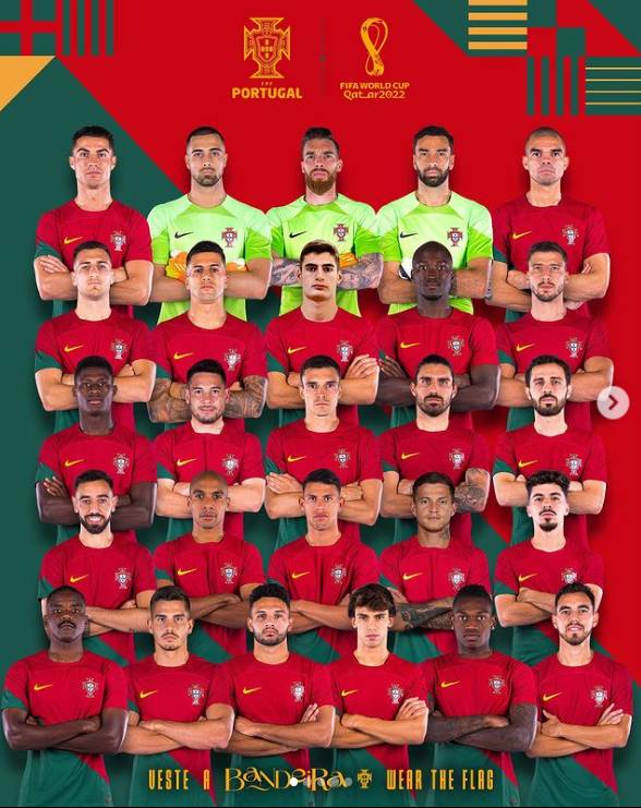 포르투갈 축구협회가 11일 오전(한국시각) 카타르월드컵에서 활약할 대표팀 선수 명단을 공개했다. /사진=포르투갈 축구협회 공식 인스타그램