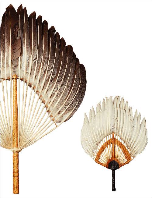 흑우선(黑羽扇), 백우선(白羽扇). 조선시대. 깃털로 만들었다.