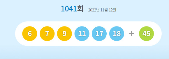 1041회 로또. 동행복권 홈페이지