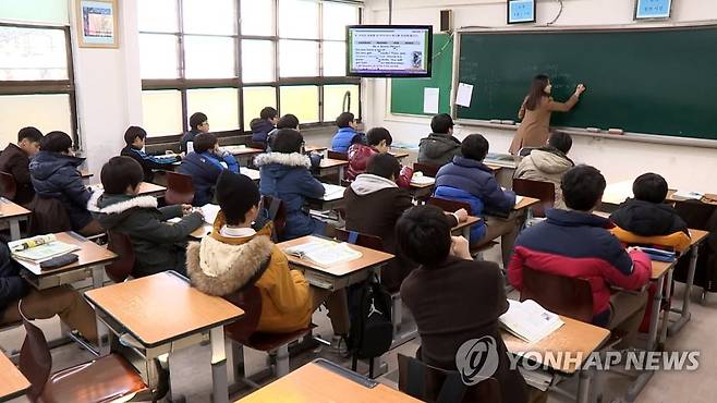 중학교 교실 [연합뉴스TV 제공]