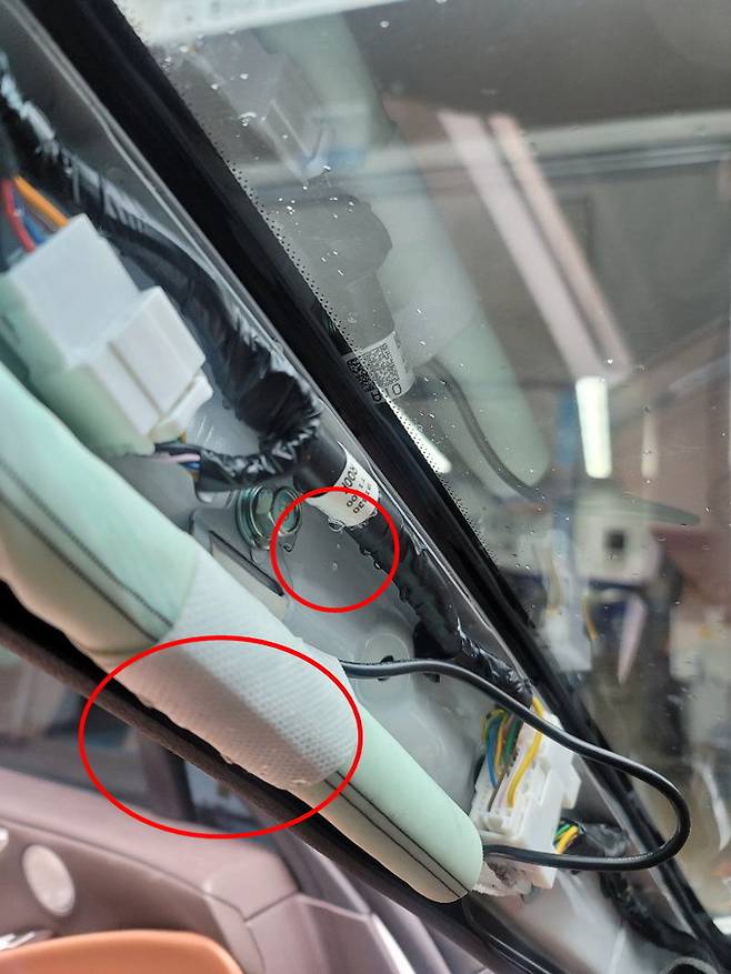 제네시스 ‘G80’의 누수 흔적. 제보자 제공