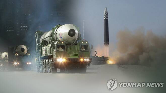 북한 '괴물 ICBM' 화성-17형 (CG) [연합뉴스TV 제공]