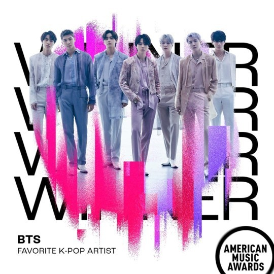 그룹 방탄소년단(BTS)이 미국의 3대 음악 시상식 중 하나인 ‘아메리칸 뮤직 어워드’(American Music Awards. AMA)에서 5년 연속 수상했다. /사진=AMAs 공식 트위터