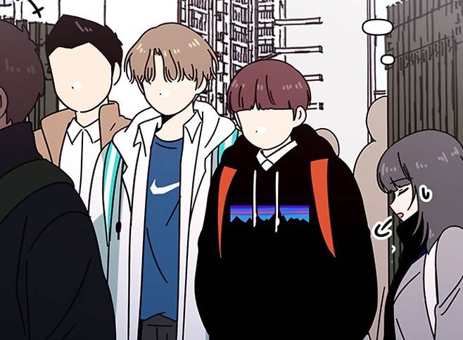 네이버웹툰이 ‘청춘블라썸’에 등장한 스트리트 브랜드 널디(NERDY)의 후드 티셔츠. [널디 홈페이지]