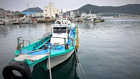 11월부터 갯바위 생태휴식제를 시행한 거문도 선착장에 낚싯배가 정박해 있다. 천권필 기자