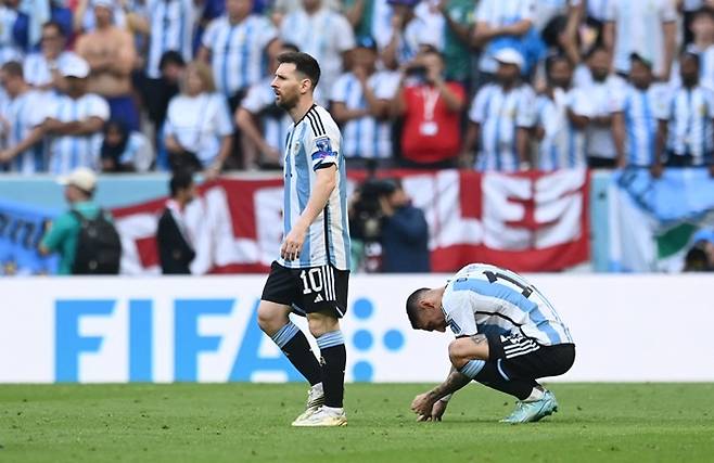 22일(한국시각) 아르헨티나가 2022 국제축구연맹(FIFA) 카타르월드컵에서 사우디아라비아에 1-2 충격의 역전패를 당했다. 사진은 이날 경기에 출전한 리오넬 메시. /사진=로이터