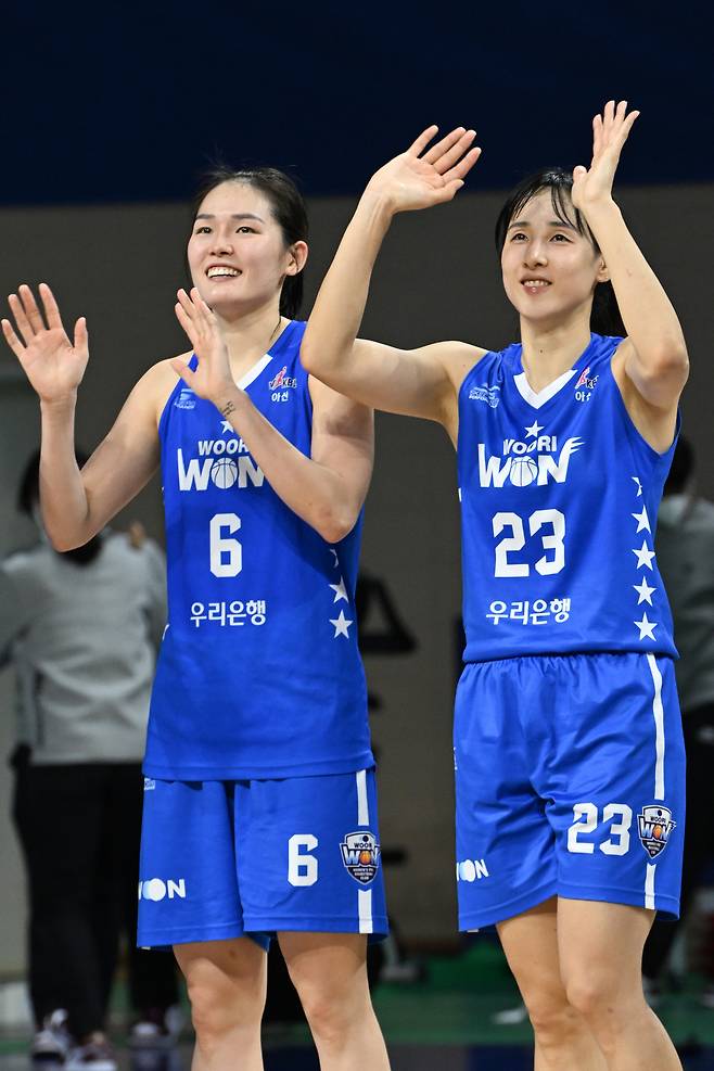 우리은행 김단비(오른쪽).(WKBL 제공)