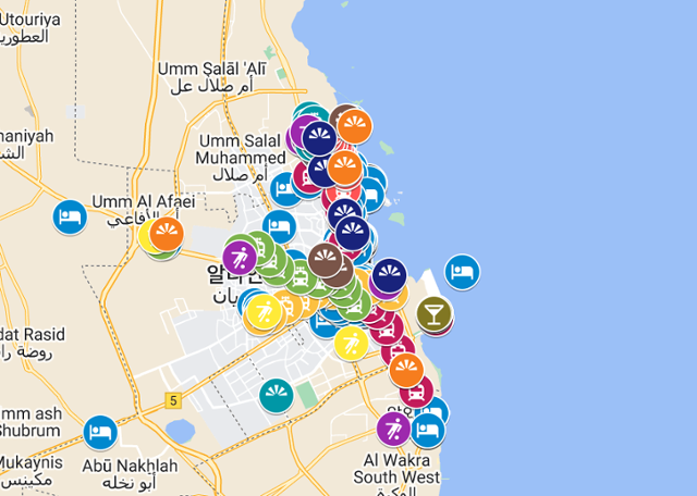 '2022 월드컵-카타르 알코올 맵'이라는 참여형 지도. 구글 맵스 캡처