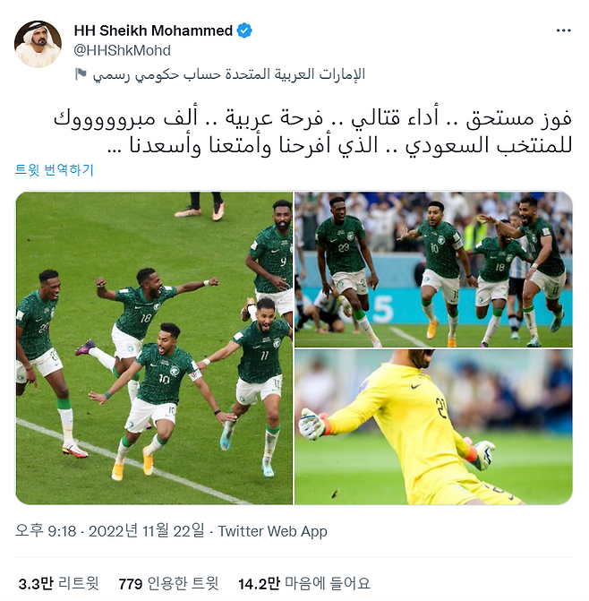 셰이크 무함마드 빈 알 막툼 두바이 국왕이자 UAE 총리의 SNS 캡처