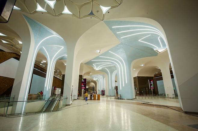 SK에코플랜트가 시공한 카타르 현지 지하철 역사 내 모습/사진=SK에코플랜트