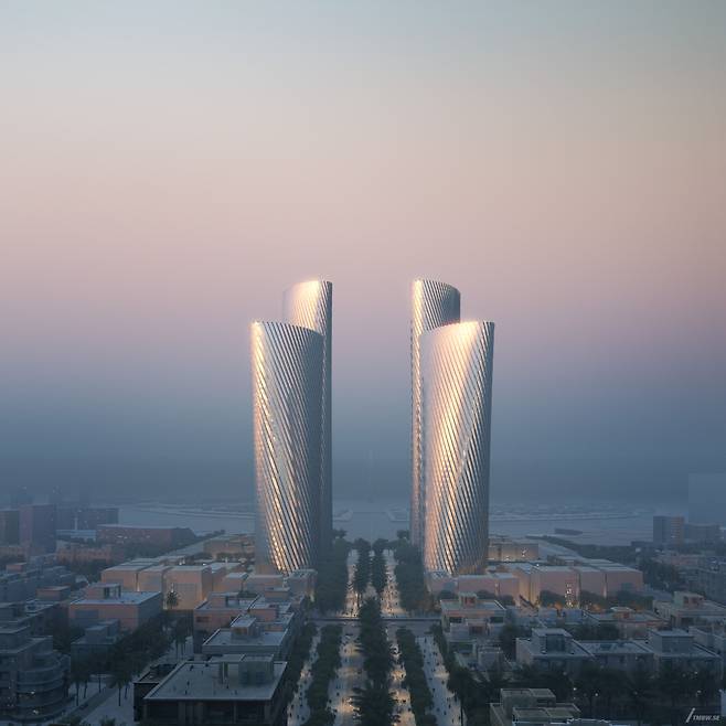 내년 준공 예정인 카타르 루사일 타워/사진제공=현대건설
