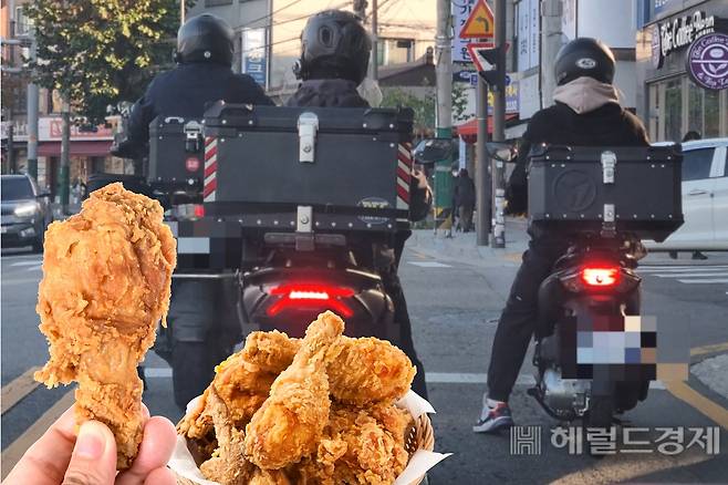 서울 시내에서 배달 오토바이들이 운행 중이다. 김민지 기자