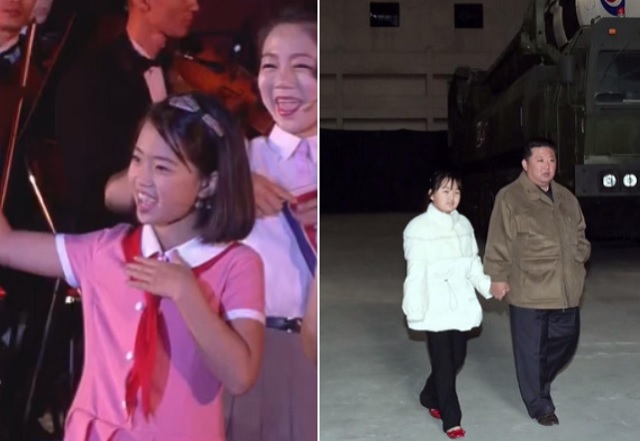 북한 조선중앙TV가 지난 19일 김정은 국무위원장의 딸로 추정됐던 소녀의 공연 영상을 방영했다가 '진짜' 딸이 공개되자 해당 부분을 삭제한 것으로 확인됐다. /조선중앙TV 캡처.뉴시스