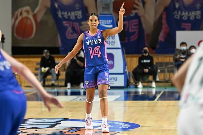 삼성생명의 키아나 스미스 [WKBL 제공. 재판매 및 DB금지]