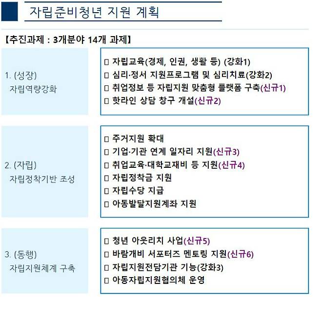 자립준비청년 지원계획. 광주시 제공