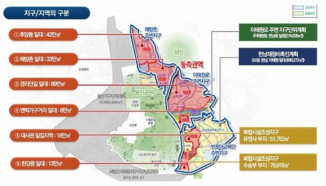 용산공원 동측 도시관리 미수립지역 관리방향 용역 결과. /자료=서울시