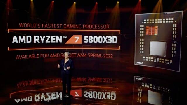96MB 3D V캐시를 탑재한 라이젠 7 5800X3D 프로세서등 소켓 AM4 기반 프로세서 판매가 늘고 있다. (사진=AMD)