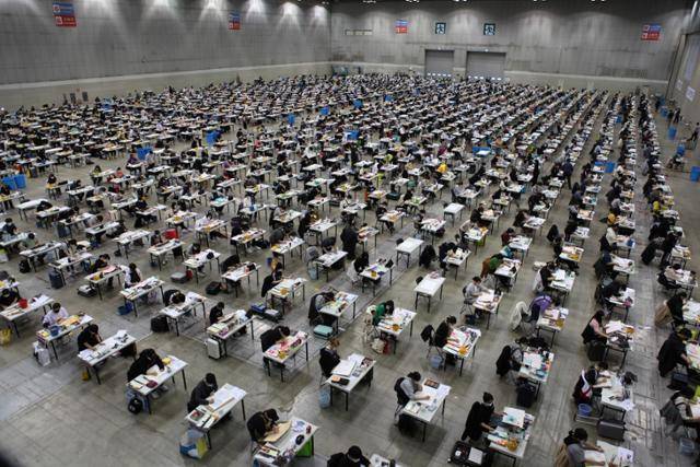 지난 10월 20일 킨텍스에서 실시된 중부대학교 실기고사 현장. 중부대 제공