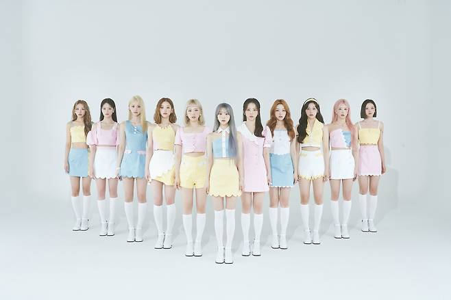 Chuu is absent from this group image for Loona's second Japanese EP, "Luminous." (BlockBerry Creative)