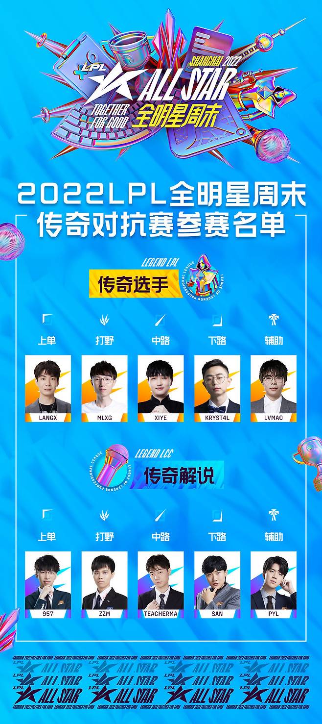 사진=LPL 공식 웨이보, 전설 매치업 참가자들