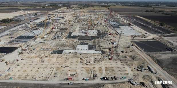 최근 삼성전자 오스틴법인이 공개한 미국 텍사스주 테일러시 파운드리 팹 부지 건설 사진