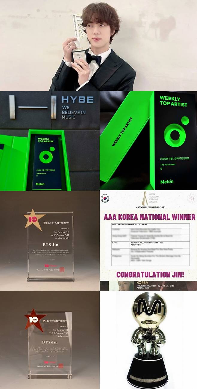 방탄소년단 진 'The Astronaut' 멜론 주간인기상 2주 연속 1위