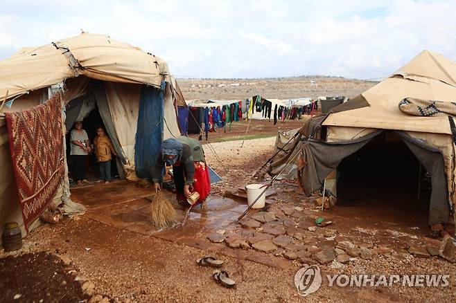 시리아 북부의 이주민촌 모습 [AFP 연합뉴스 자료 사진. 재판매 및 DB 금지]