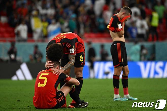 조별리그에서 탈락한 벨기에. ⓒ AFP=뉴스1