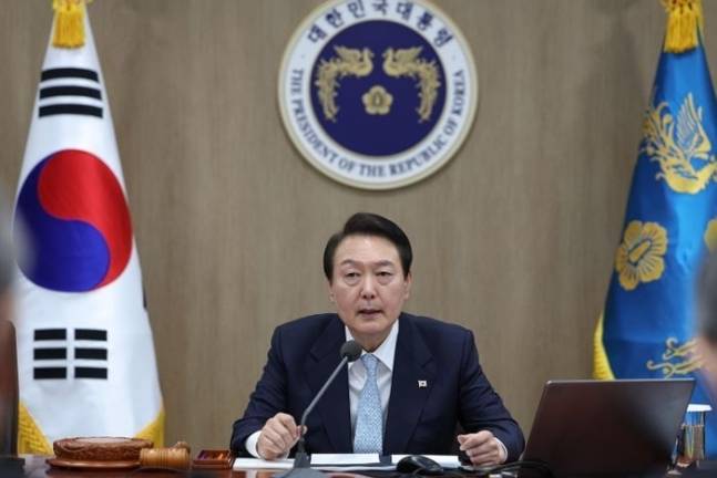 윤석열 대통령이 지난달 29일 서울 용산 대통령실 청사에서 열린 국무회의를 주재하고 있다. 대통령실 제공