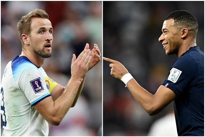 (왼쪽부터) 해리 케인, 킬리안 음바페(사진=AFPBBNews)