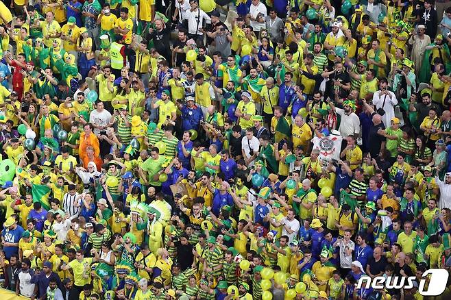 브라질을 응원하는 팬들 ⓒ AFP=뉴스1