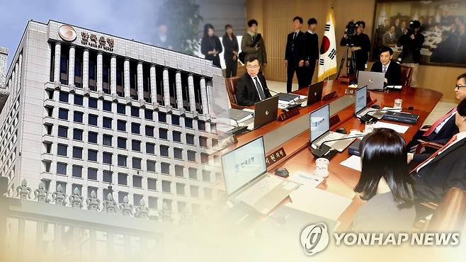 올해내년 성장률 또 하향…내년초 금리 인하 가능성 (CG) [연합뉴스TV 제공]