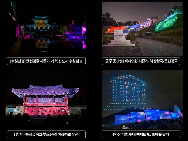 수원화성과 백제역사유적지구에서 개최된 세계유산 미디어아트.