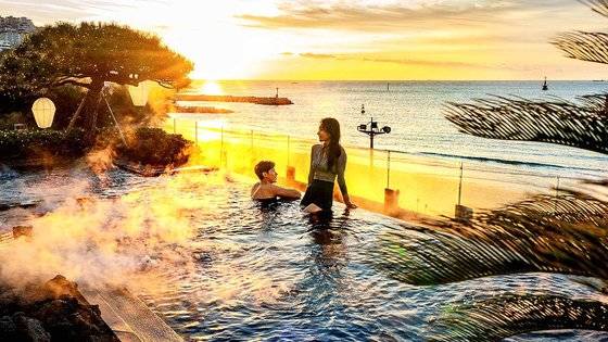 파라다이스호텔 부산 야외 스파 씨메르. 백종현 기자