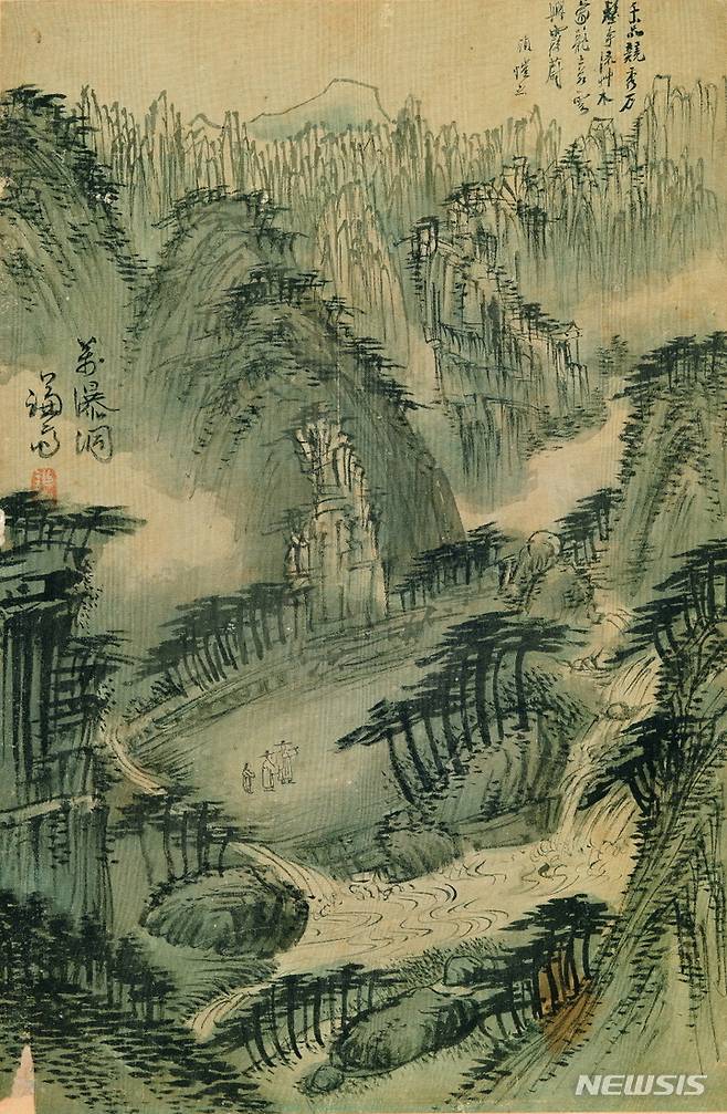 [서울=뉴시스] 정선 <만폭동도>, 18세기, 비단에 먹, 33.4×22.1㎝. (사진=서울대학교 박물관 제공) 2022.12.10. photo@newsis.com *재판매 및 DB 금지