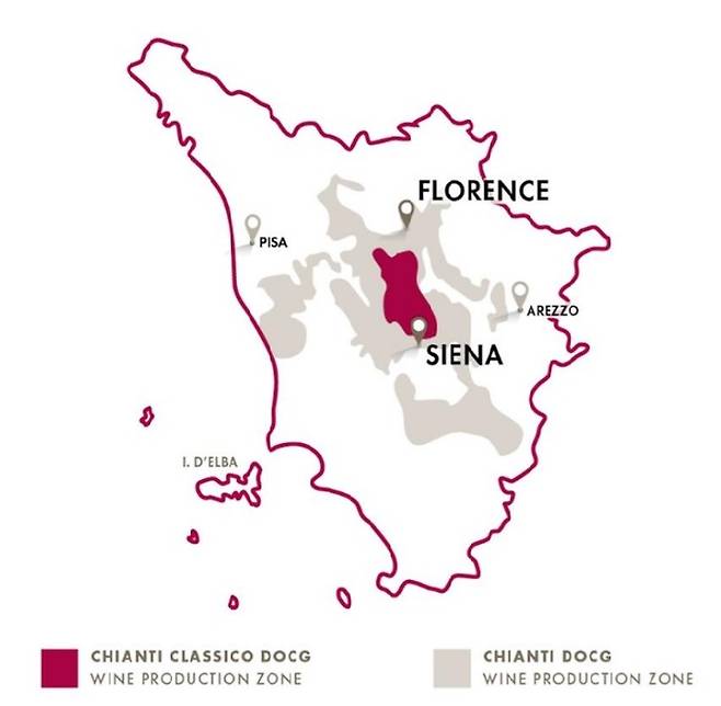 키안티와 키안티 클라시코 위치