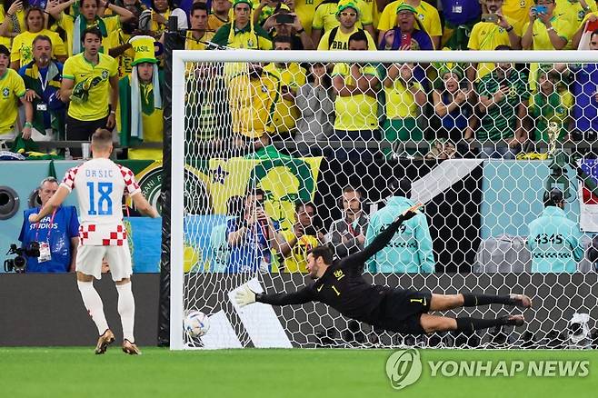 브라질전에서 승부차기 성공시키는 오르시치. [AFP=연합뉴스]